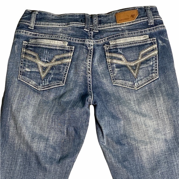 Vigoss Destroyed Cuffed Capri Jeans Sz. 7 Juniors - Picture 5 of 12